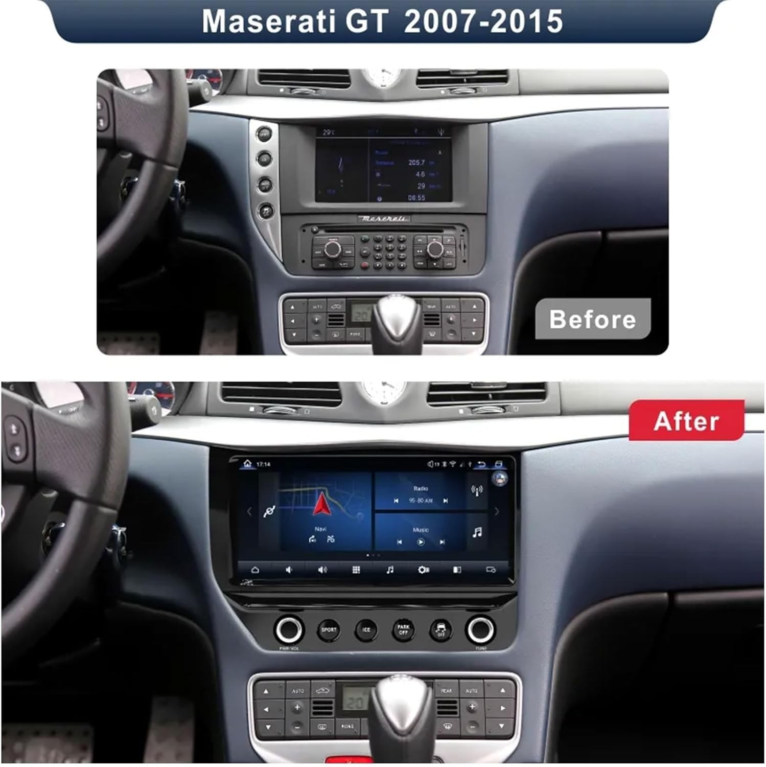 10.3” For 2007-2015 Maserati GT GranTurismo Android Car Stereo Radio GPS 6+128G
