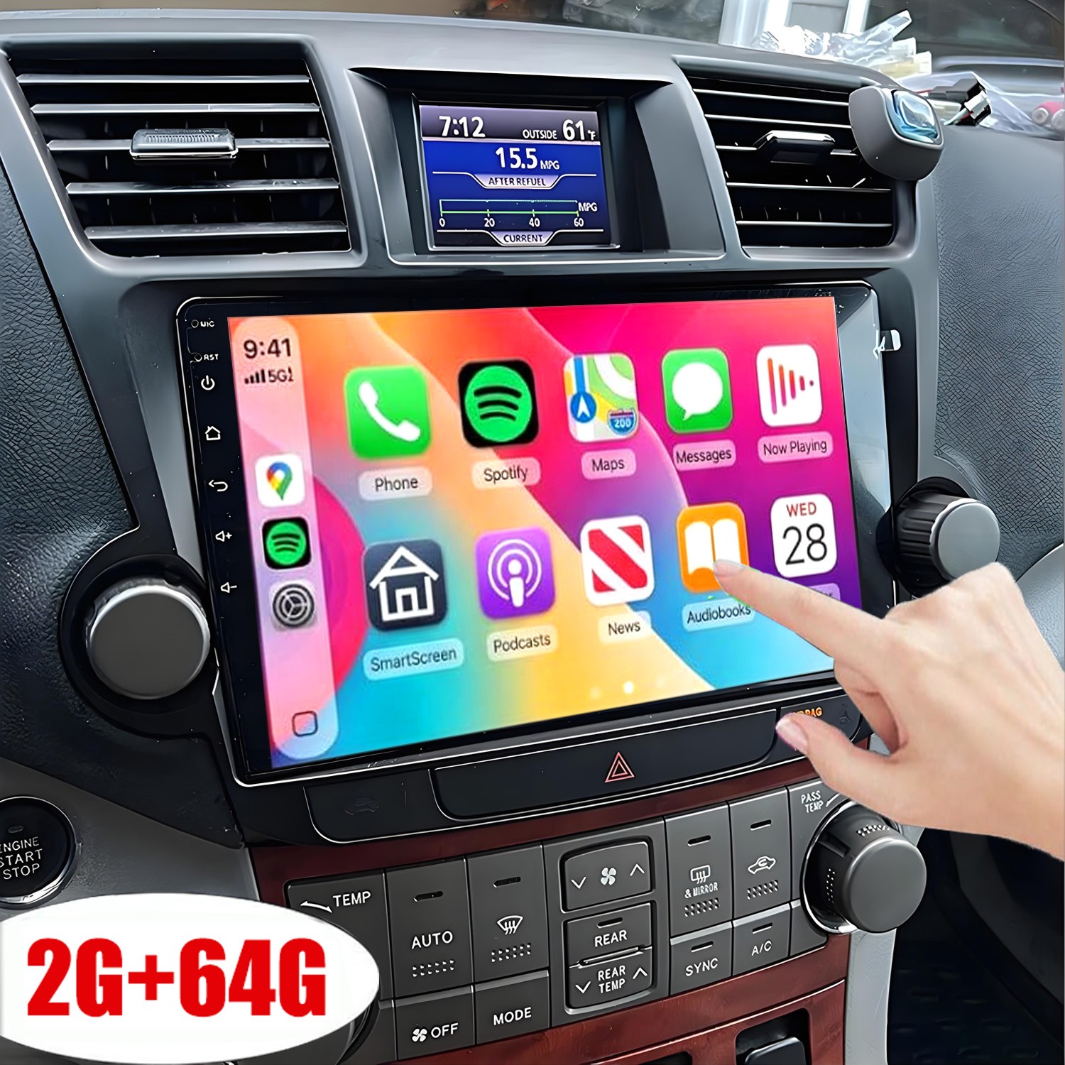 2+64GB JBL Carplay FM Android 13.0 GPS Car Radio For Toyota Highlander 2008-2013