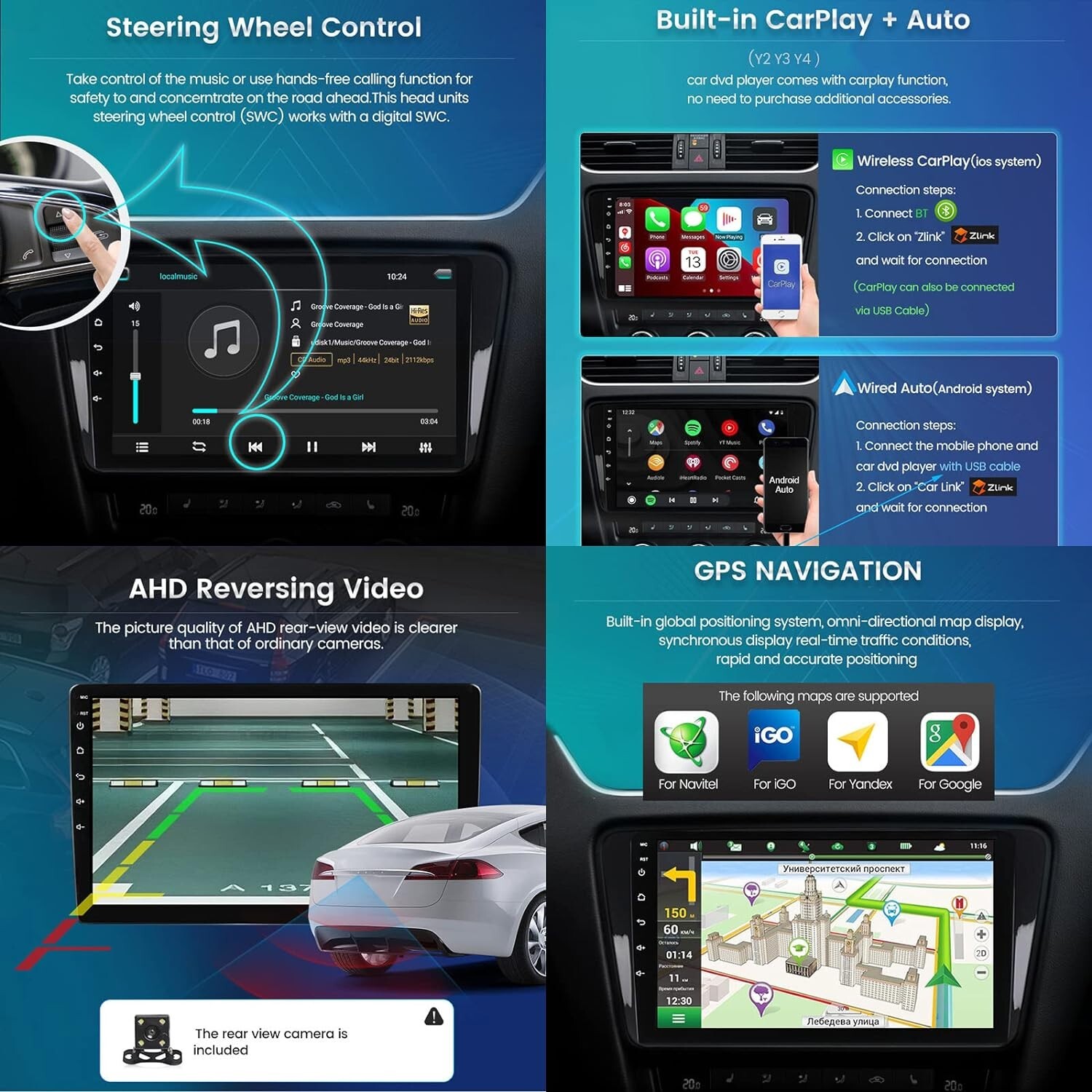 For TOYOTA VITZ 9″ Android Radio CarPlay Car Frame Harness Rear Camera 8CORE