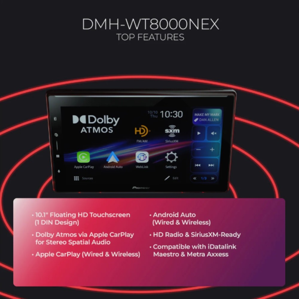 Pioneer DMH-WT8000NEX 10.1″ Single-DIN Digital Multimedia Receiver w/ Bluetooth