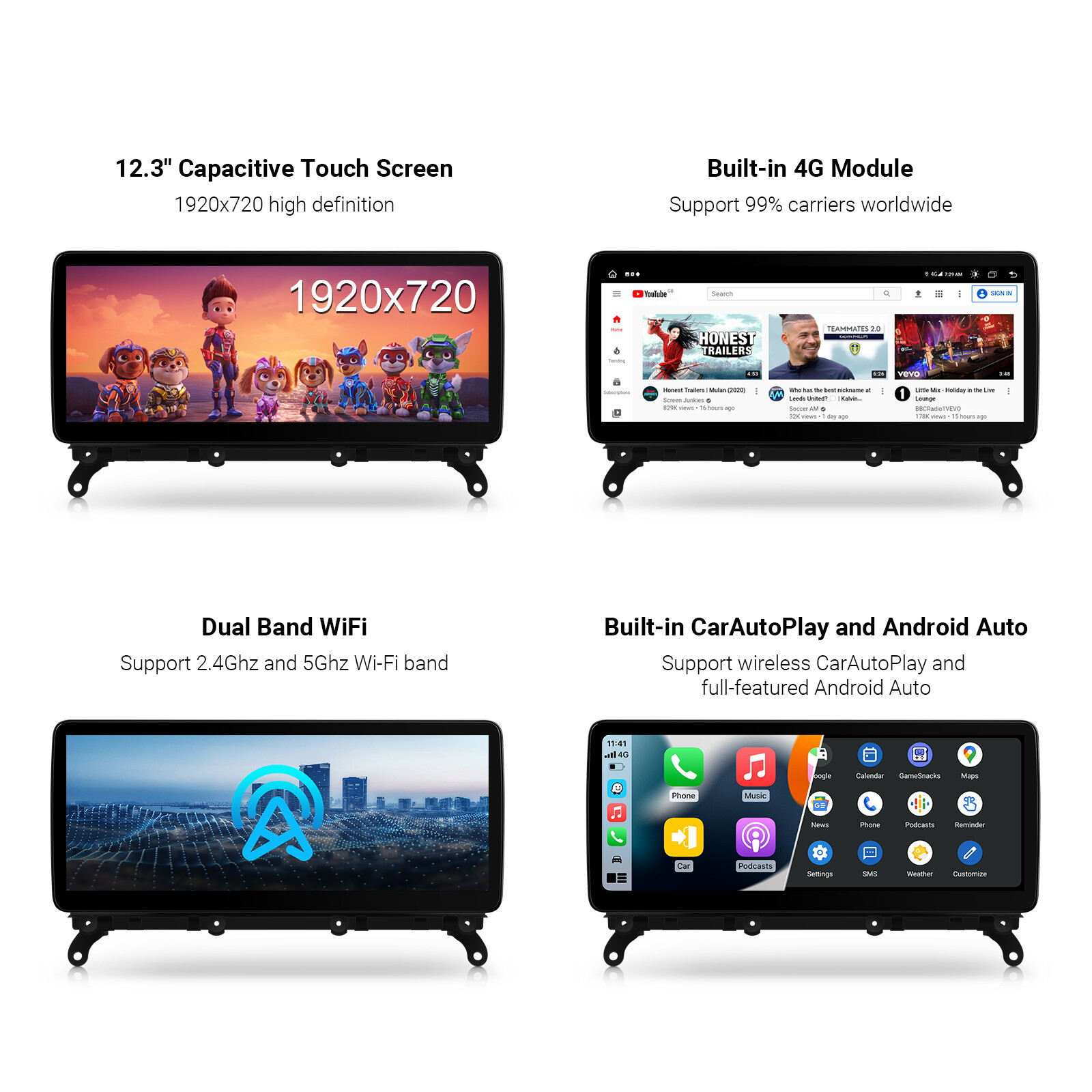 12.3″ IPS Android 13 8-Core CarPlay Stereo GPS Navi 4G For BMW X3 F25/X4 F26 NBT