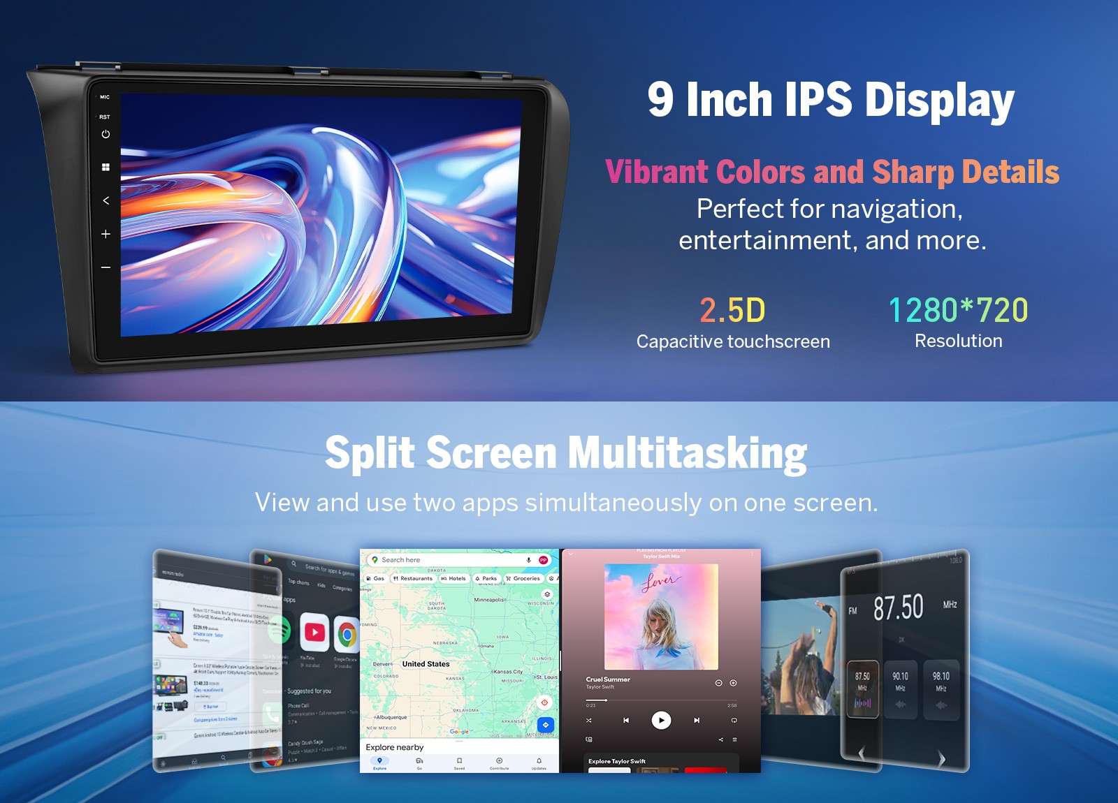 9″ IPS Android 14 4+64 for Mazda 3 2004-2009 Car Stereo CarPlay FM AM Radio DSP