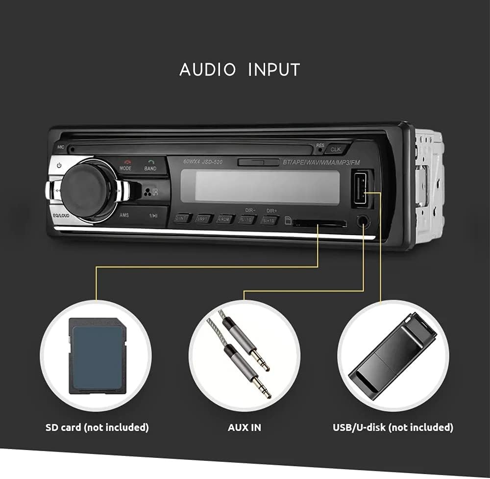 Bluetooth Car Stereo Audio In-Dash FM Aux Input Receiver SD USB MP3 Radio Player