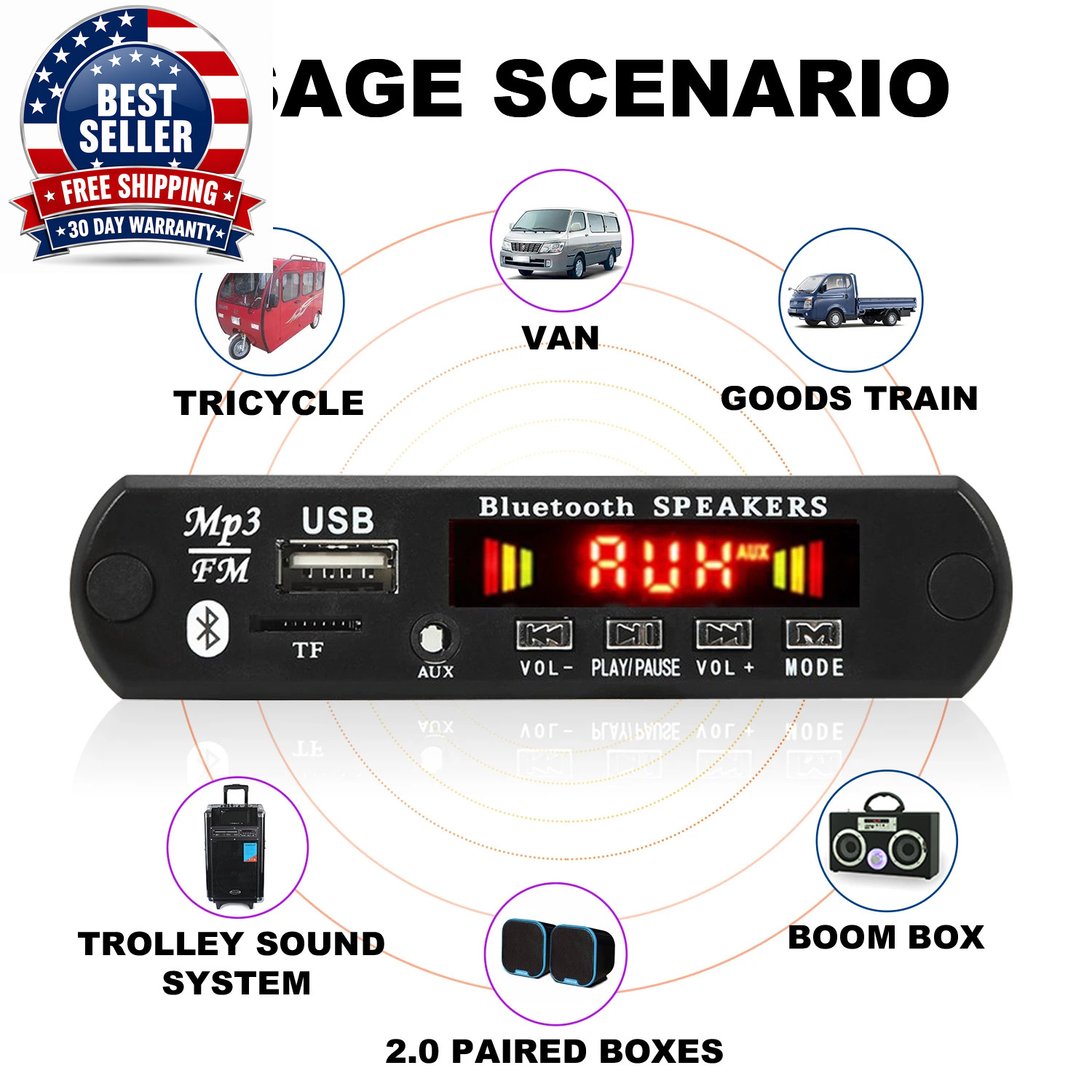 9V 12V Car MP3 WMA Decoder Board Audio MP3 Player USB TF FM Radio Module Wireles