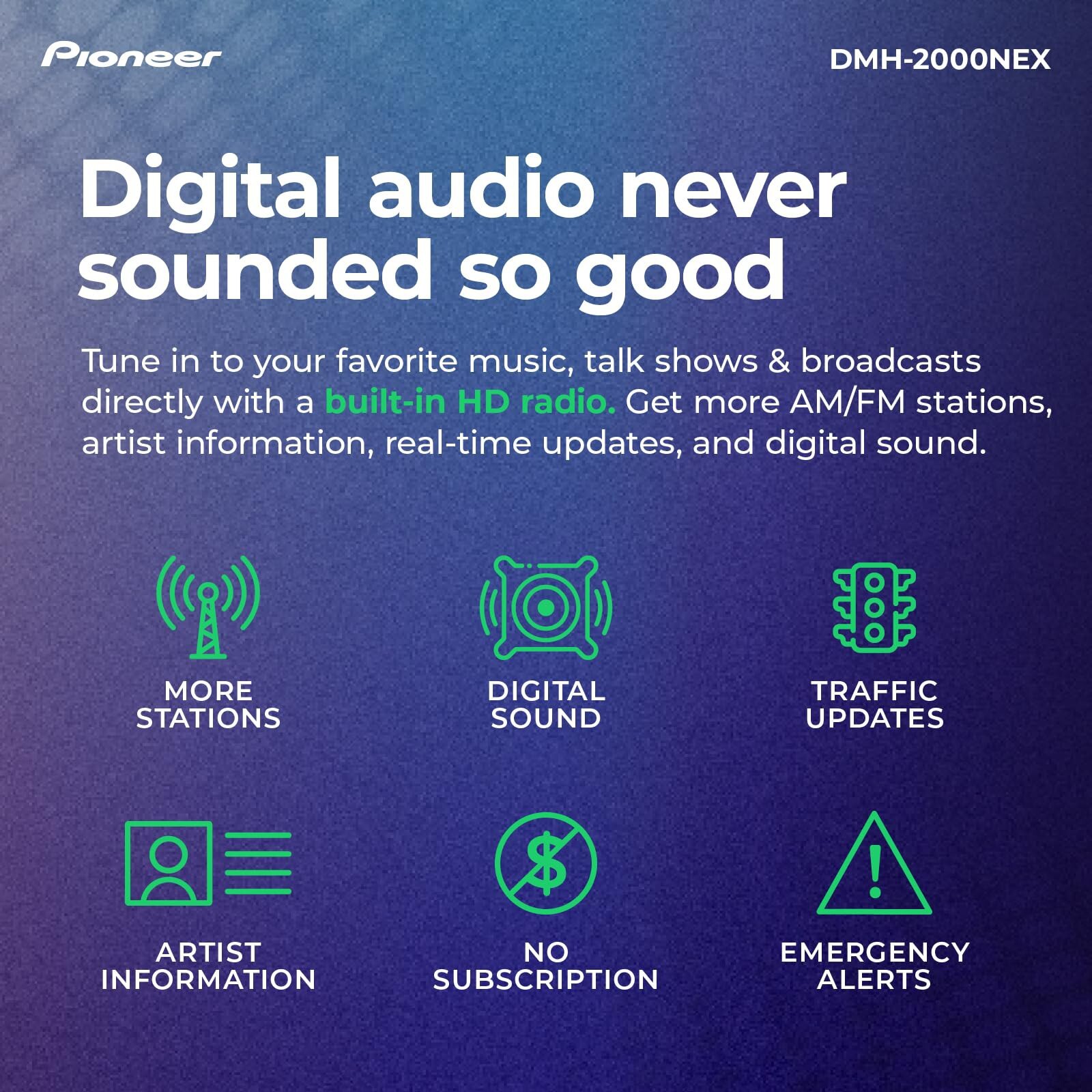 Pioneer DMH-2000NEX 6.8″ Double Din Multimedia Digital Media Receiver