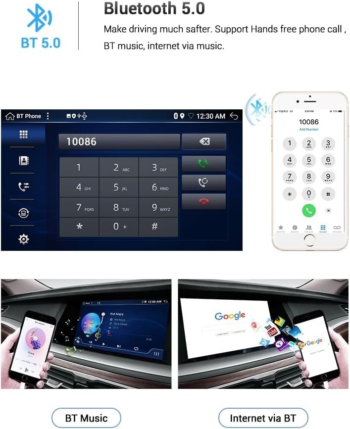 7 Inch Slim DIN IPS Touch Screen 1024 * 600 Android 13 Eight core 2.5Ghz 3350