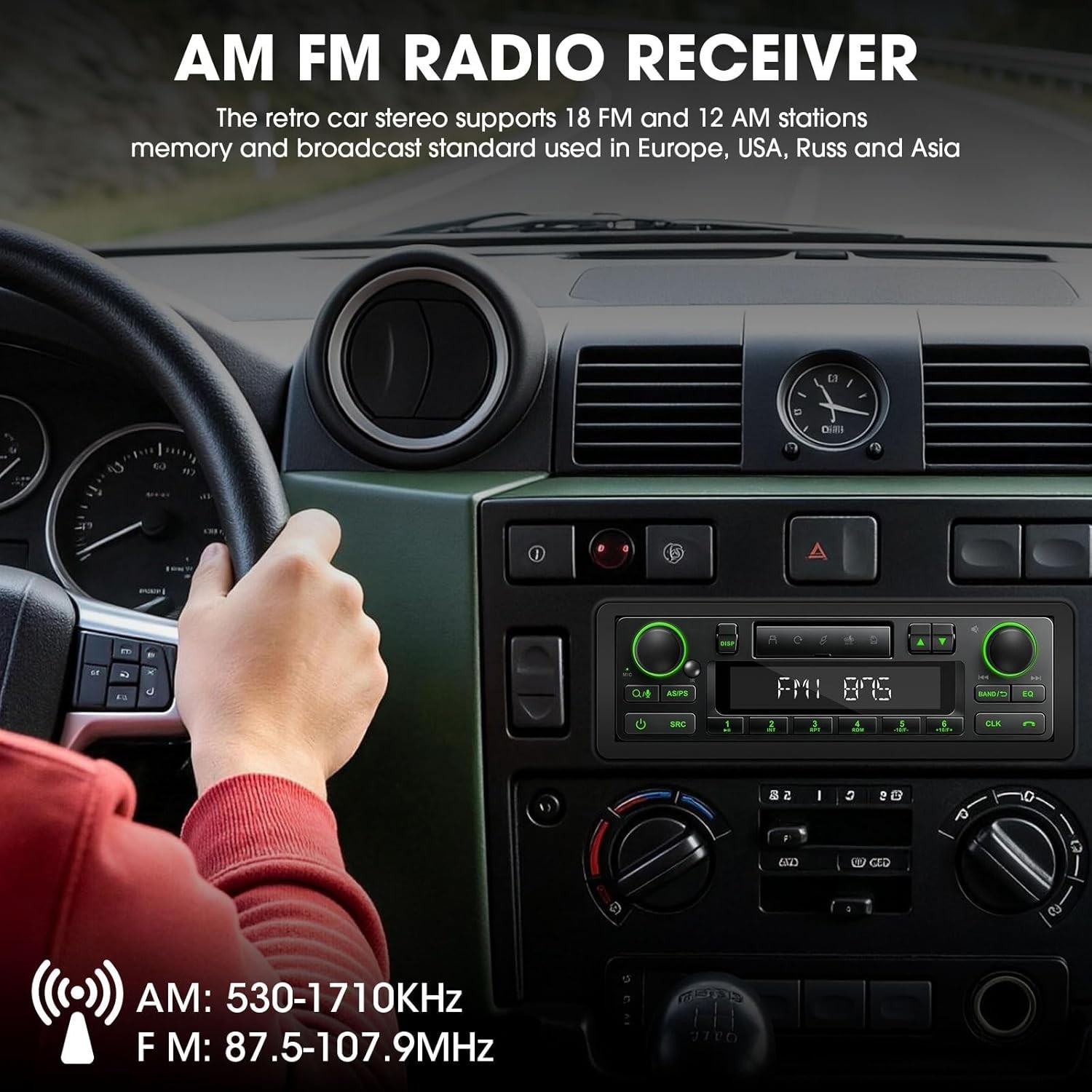 Retro Bluetooth Car Radio System: Single Din European Look Stereo for Classic…