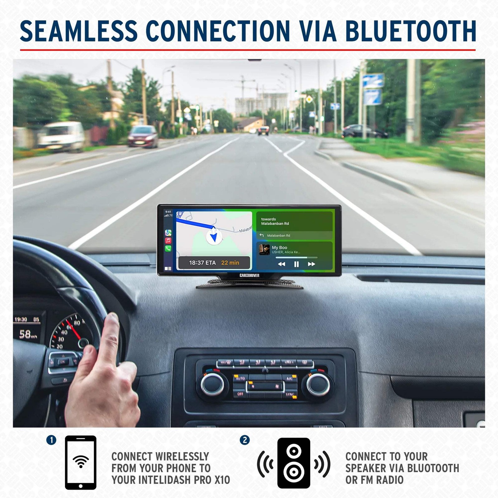 Car and Driver Intellidash Pro X10 Wireless Carplay, New, 10″ Touch Screen Displ