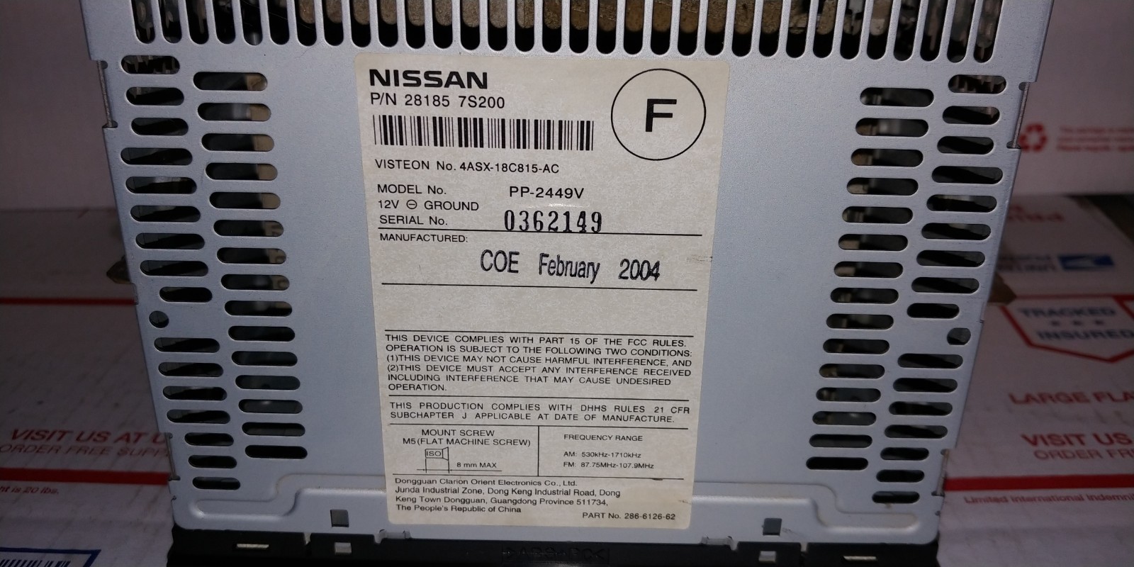 *AS IS*04 05 06 07 08 Nissan FRONTIER XTERRA TITAN Radio CD Disc Player PP-2449V