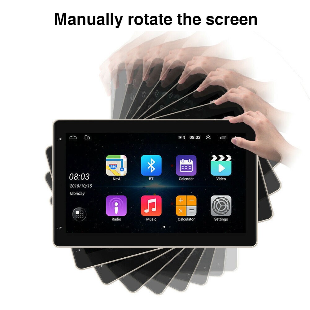 10.1″ Rotatable Double 2 Din Car Stereo Radio Android 13.0 GPS Navi WiFi 2+32G