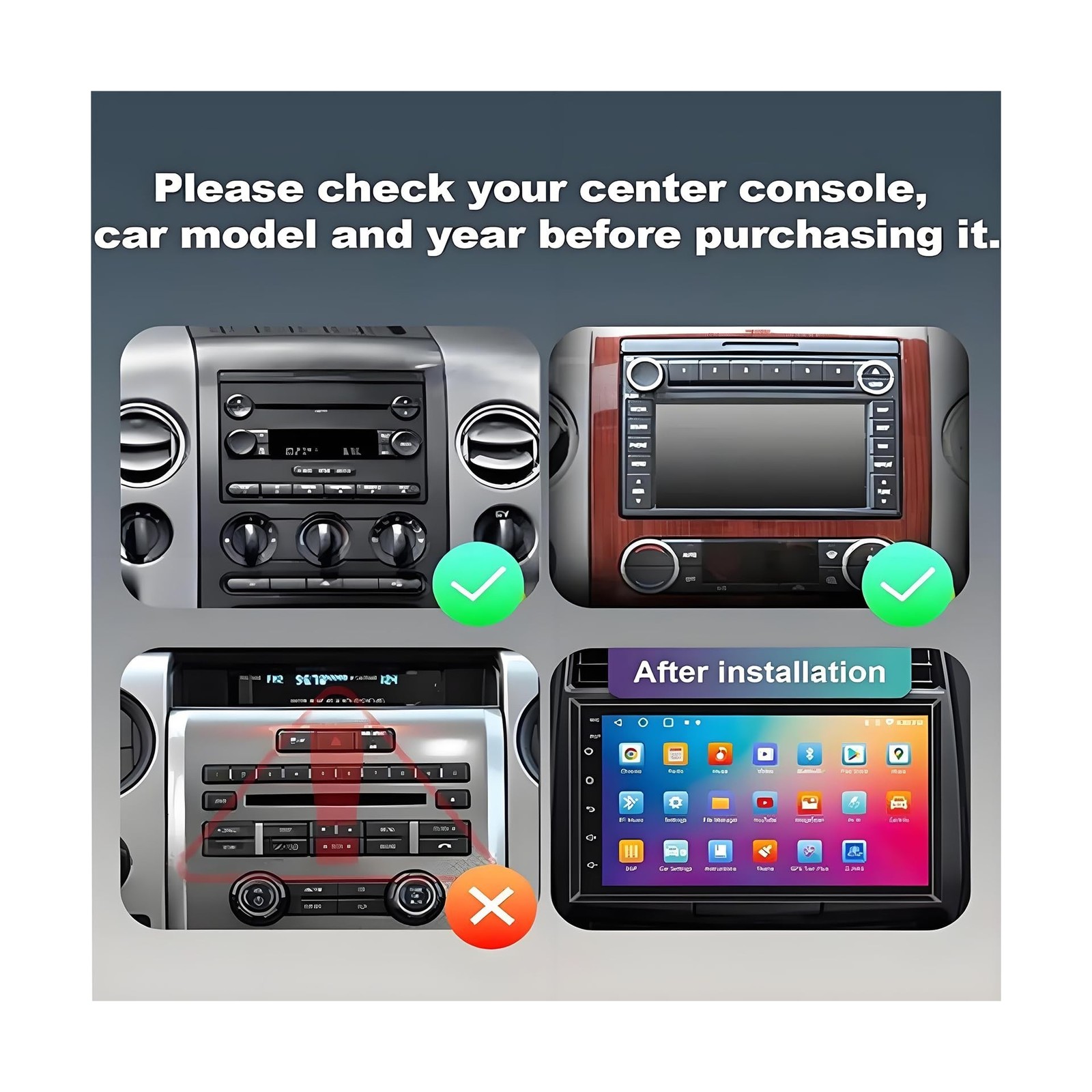 PHEZEN 7 inch Touchscreen Car Stereo Fit for Ford F150 2004-2008 F250 2006-20…