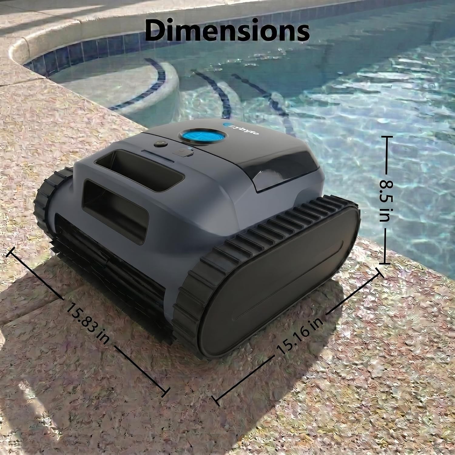 Czybyte Cordless Robotic Pool Cleaner, App Control, 100min Runtime