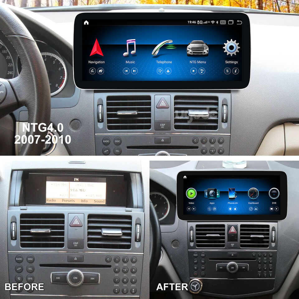 12.3 “android Gps Navigation Bluetooth For Mercedes Benz C W204 Ntg Carplay