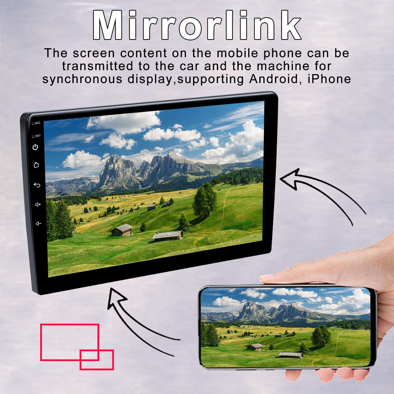 2 DIN Android 13 Head Unit Car Stereo CarPlay/Auto Radio Navi WIFI GPS Bluetooth