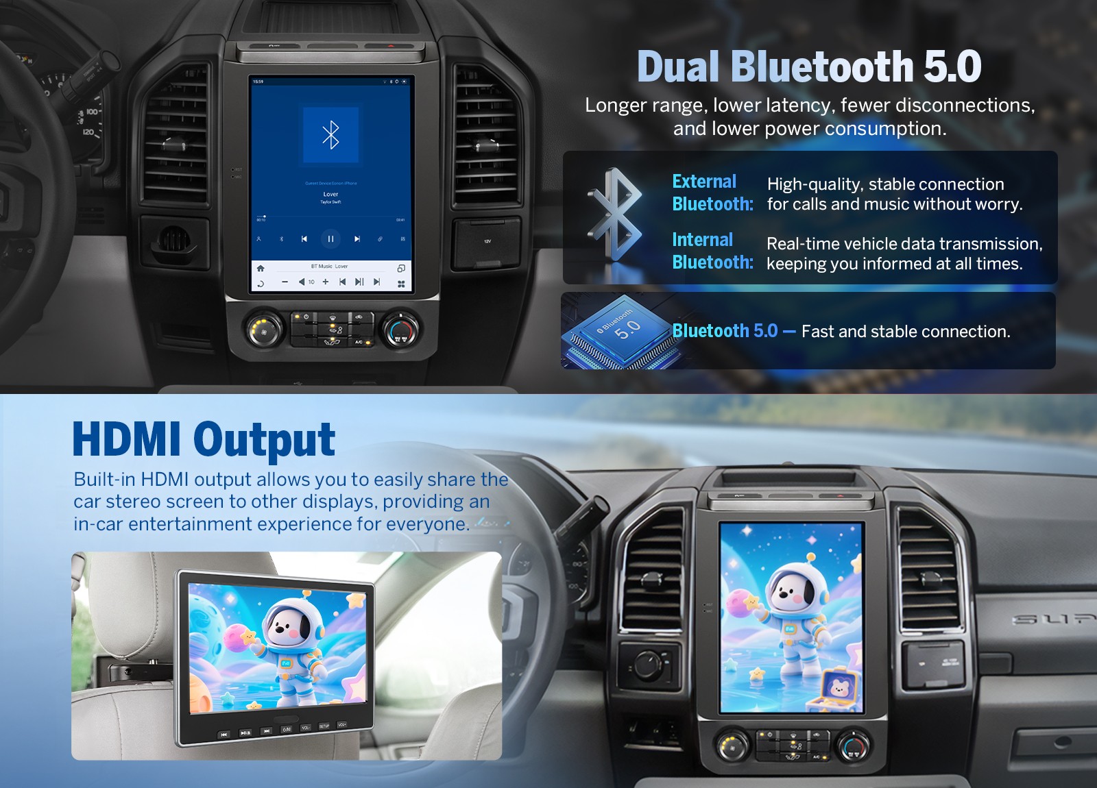 OBD+DVR+ 4+64 Android 12.1″ Car Stereo Radio CarPlay GPS For Ford F150 2015-2020