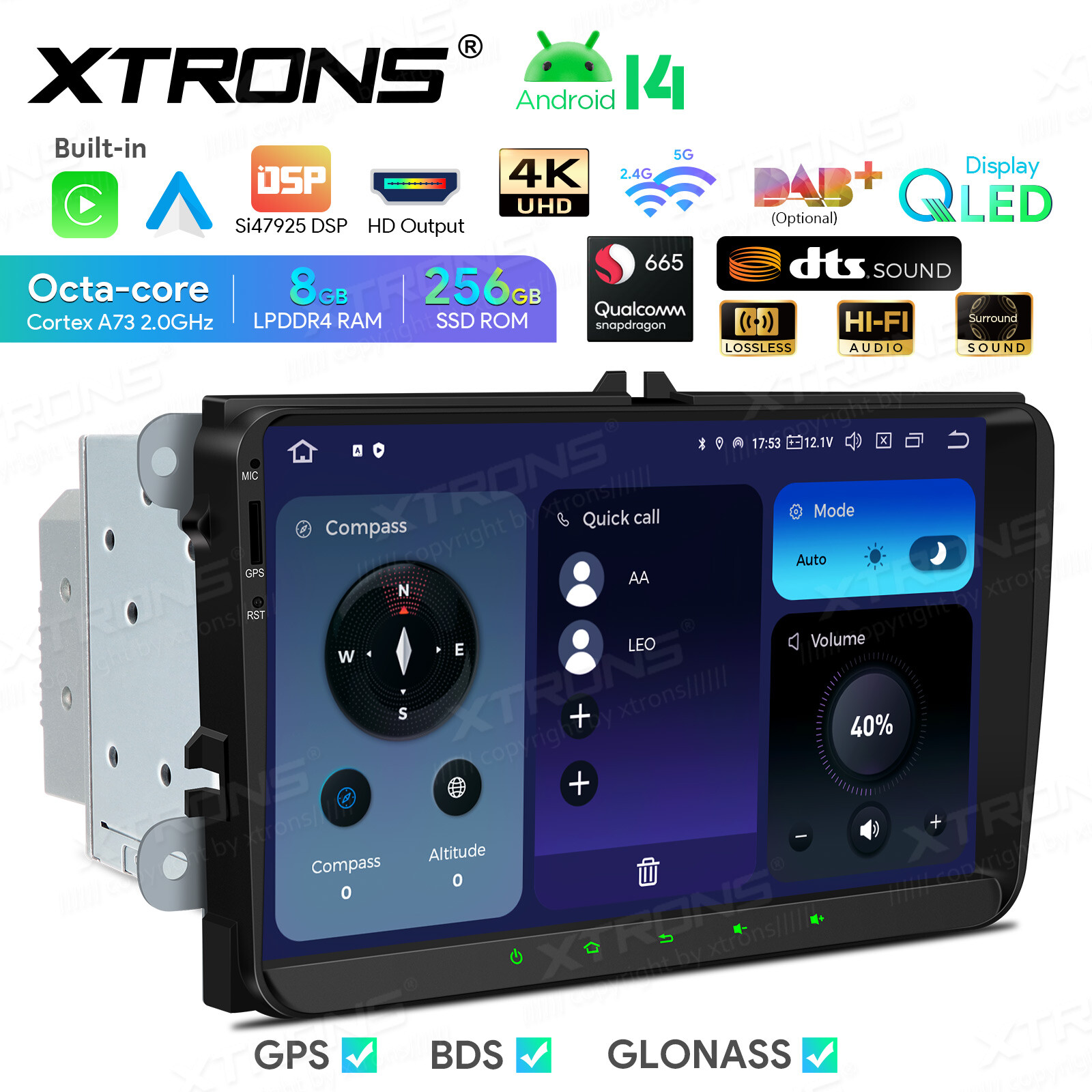 9″ For VW Volkswagen Jetta Passat Android 14 8+256GB Car Stereo Radio GPS WIFI
