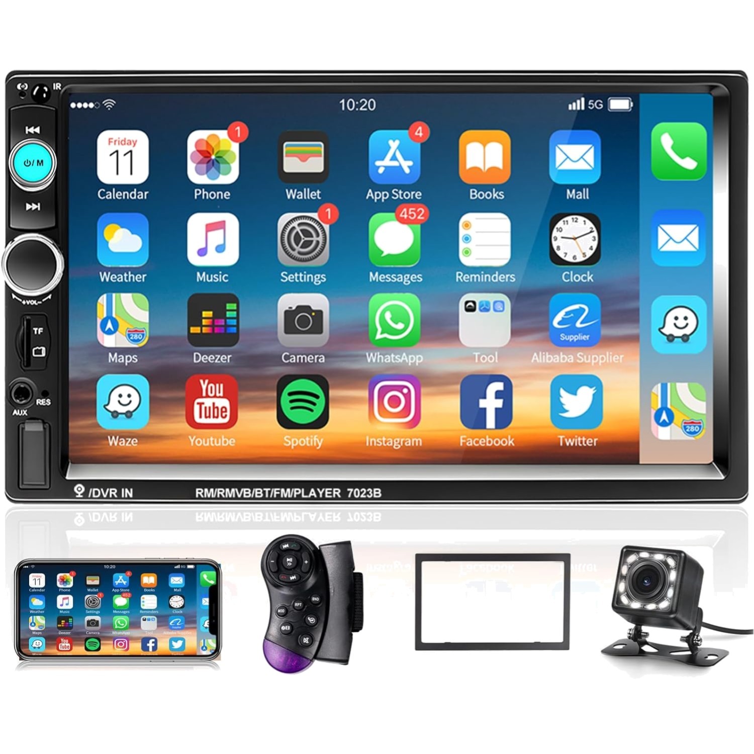 Car Stereo Double Din Car Radio 7 Inch MP5 Player with HD Touch Screen Digita…