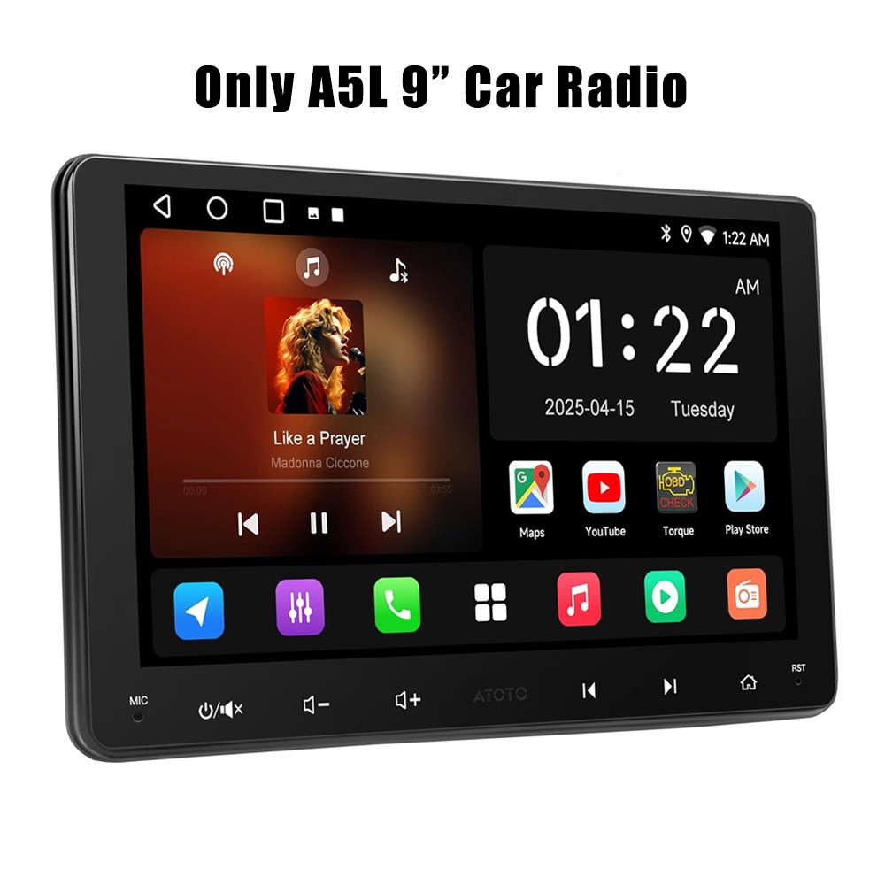 ATOTO Car Stereo 9″ Touchscreen Double Din GenAI Bluetooth Apple CarPlay OBD II