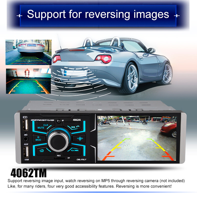 4.1 inch Touch screen FM Radio Bluetooth RM USB/TF card MP5 Car Player AUX input