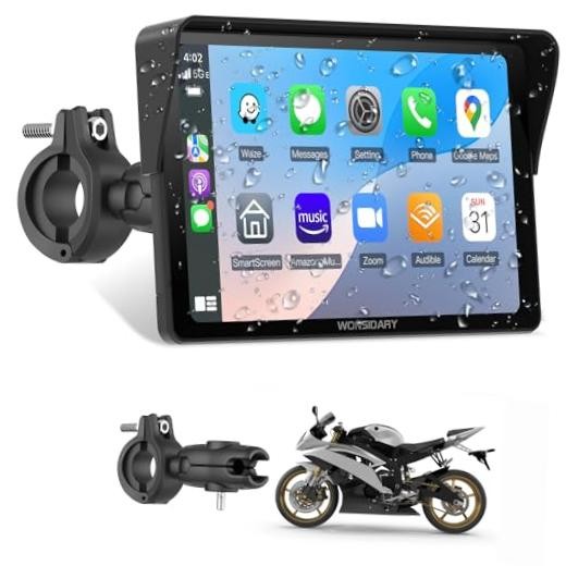 W722 for Motorcycle CarPlay & Android Auto,7″ Waterproof Smart GPS 7 Inch