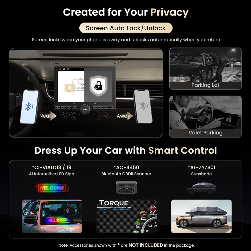 ATOTO Car Stereo 10.1″ Touchscreen Single Din GenAI Bluetooth Apple CarPlay OBD