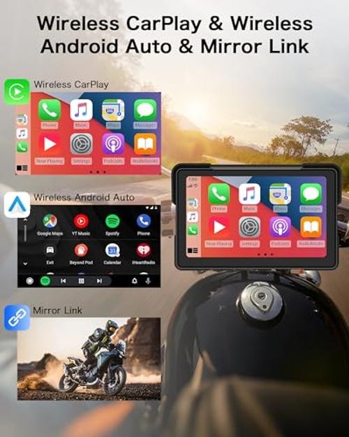 2026 7″ Carplay Motorcycle for BMW Apple Carplay & Android Auto, Portable HD
