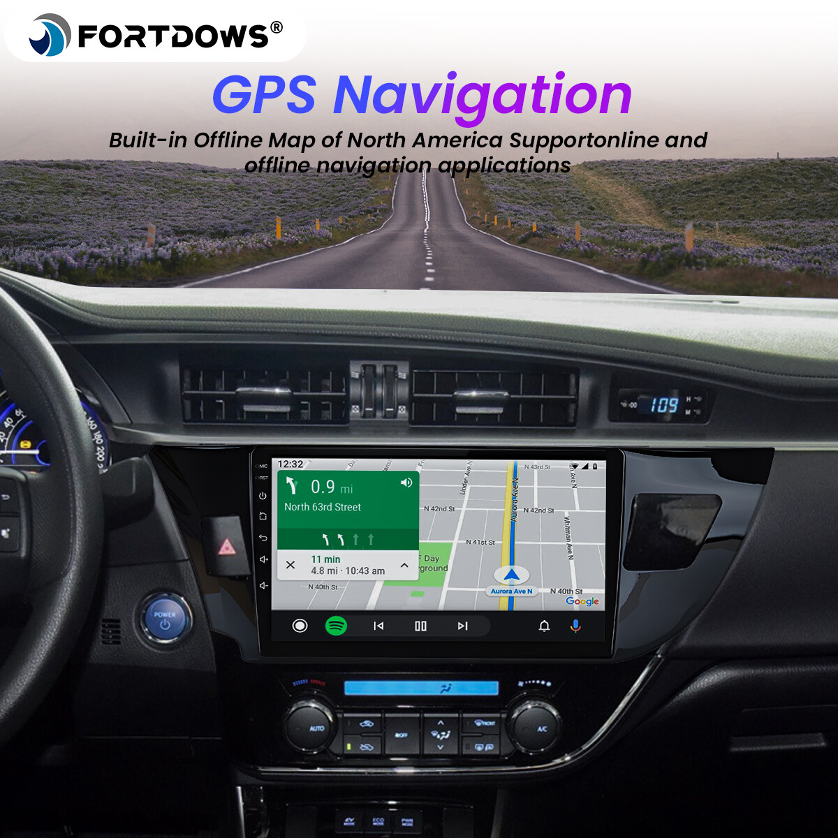2+64G for Toyota Corolla 2014-2017 CarPlay Auto Car Radio Stereo Screen 1280*800