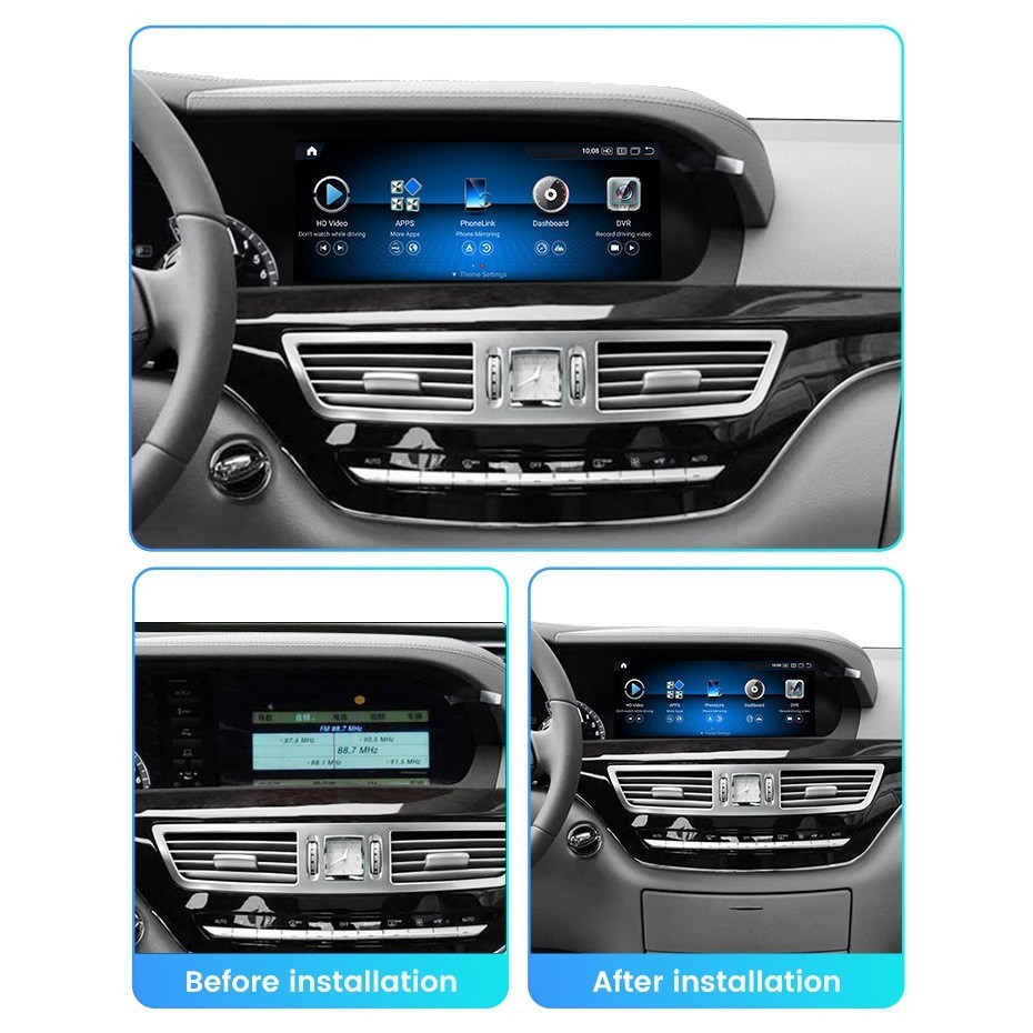 10.25″ Car Radio Android GPS BT CarPlay For Mercedes Benz S Class W221 2005-2009