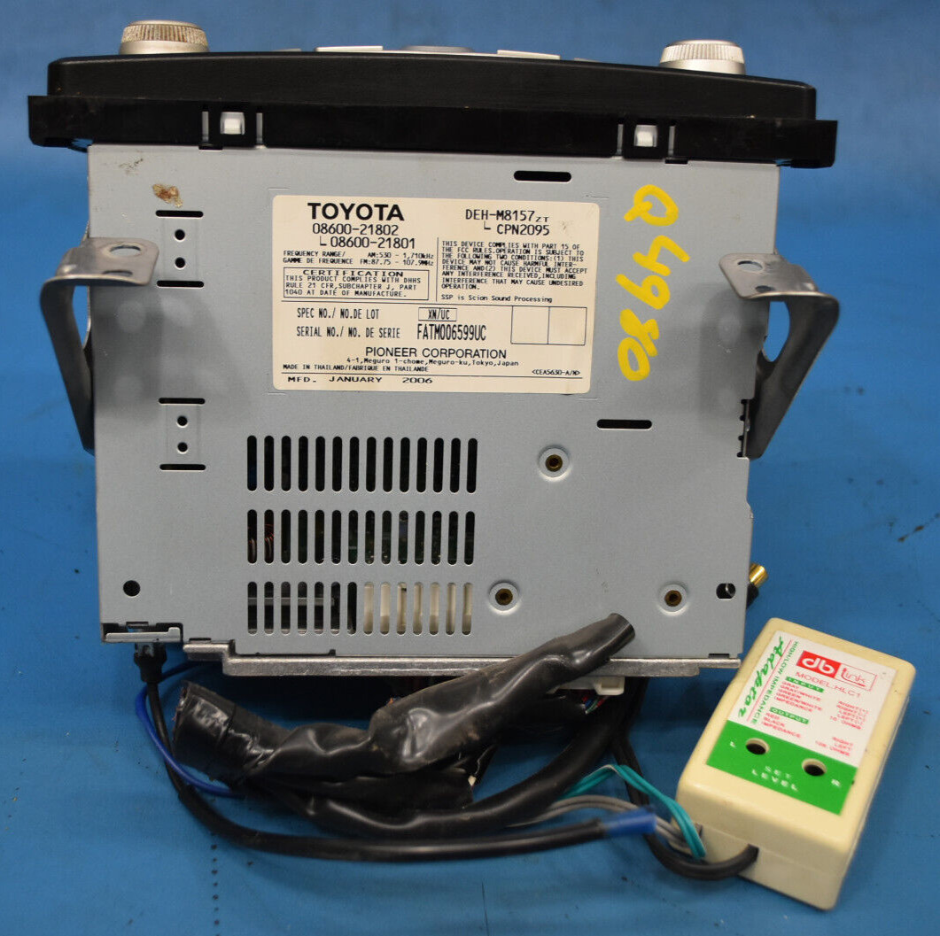 2006-2007 SCION TC RADIO AM FM CD SAT WMA MP3 PIONEER T1806 OEM 08600-21802
