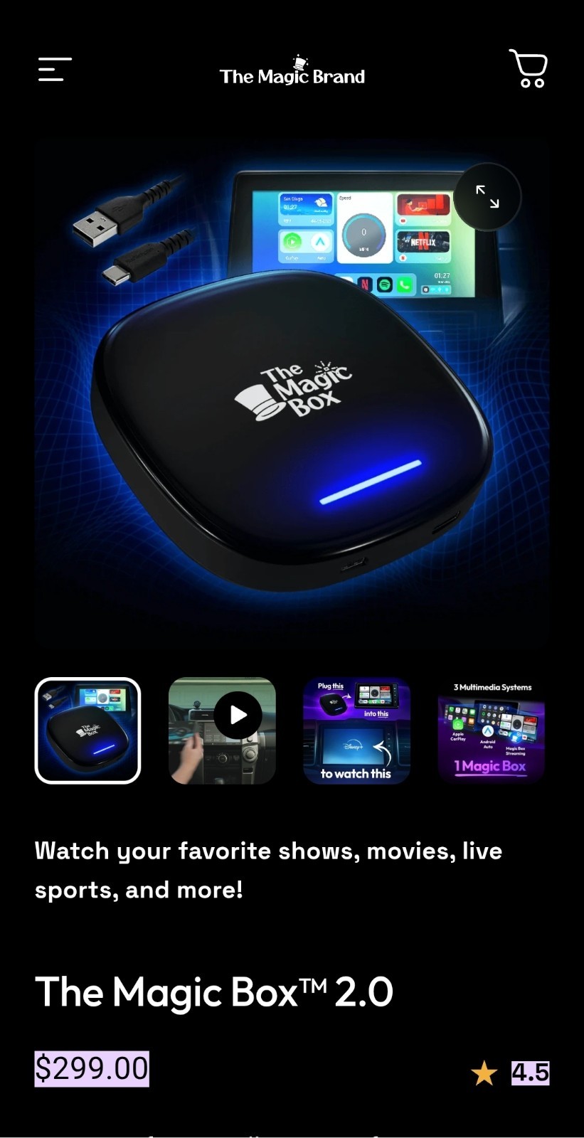 The Magic Box 2.0 Wireless CarPlay Android Auto Car Video And Music Streaming