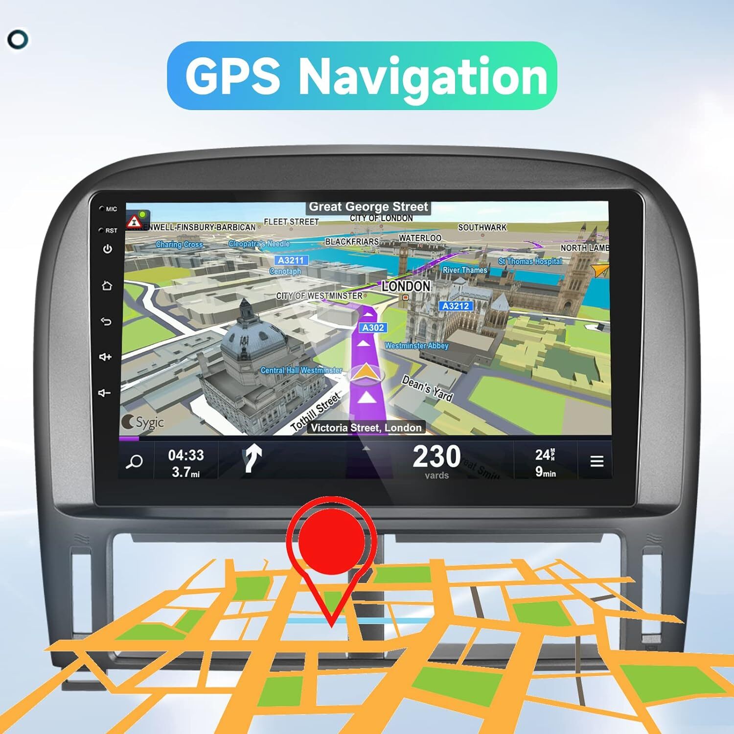 For Lexus LS430 2001 2002 2003-2006 Android 13 Stereo GPS Nav Wifi Radio CarPlay