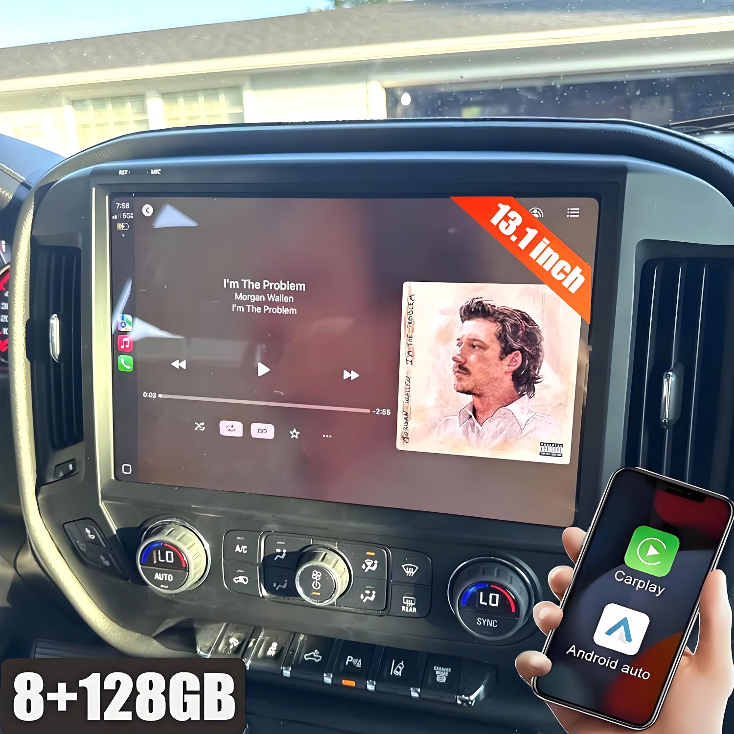 13.1″ Pantalla Para 2014-2018 Chevy Silverado GMC Sierra Radio de coche estéreo