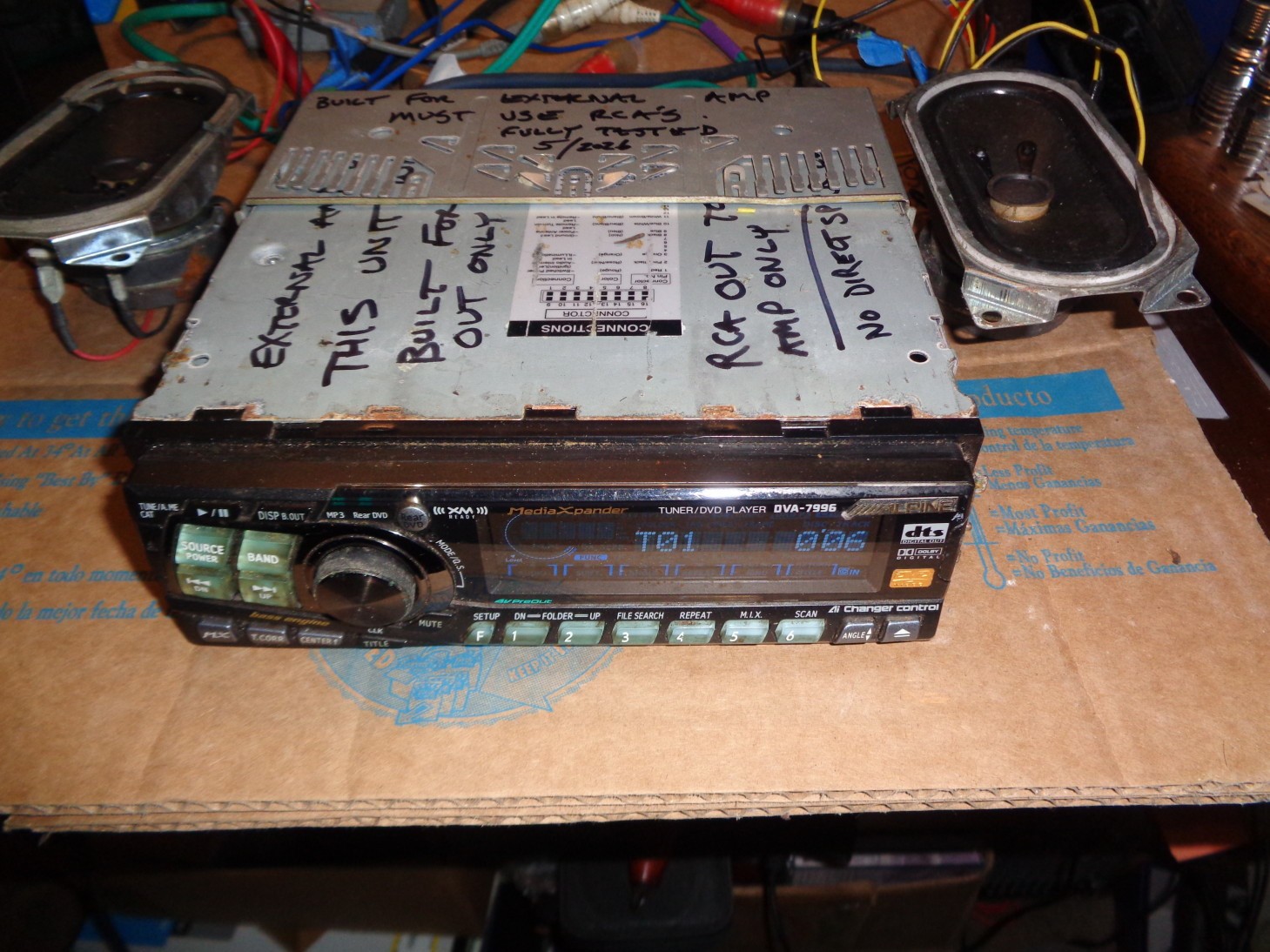 OK Used Tested Alpine DVA-7996 CD/DVD Player FM AM Stereo Radio Aux Video Output