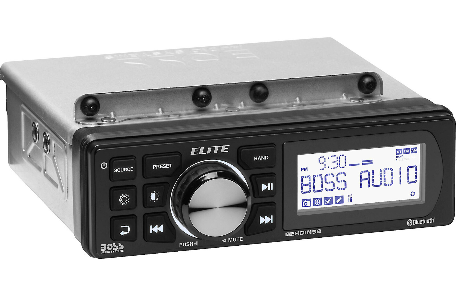 Boss Elite Direct Fit Harley 1998-2013 Bluetooth MP3 AM/FM Receiver 3″ BEHDIN98