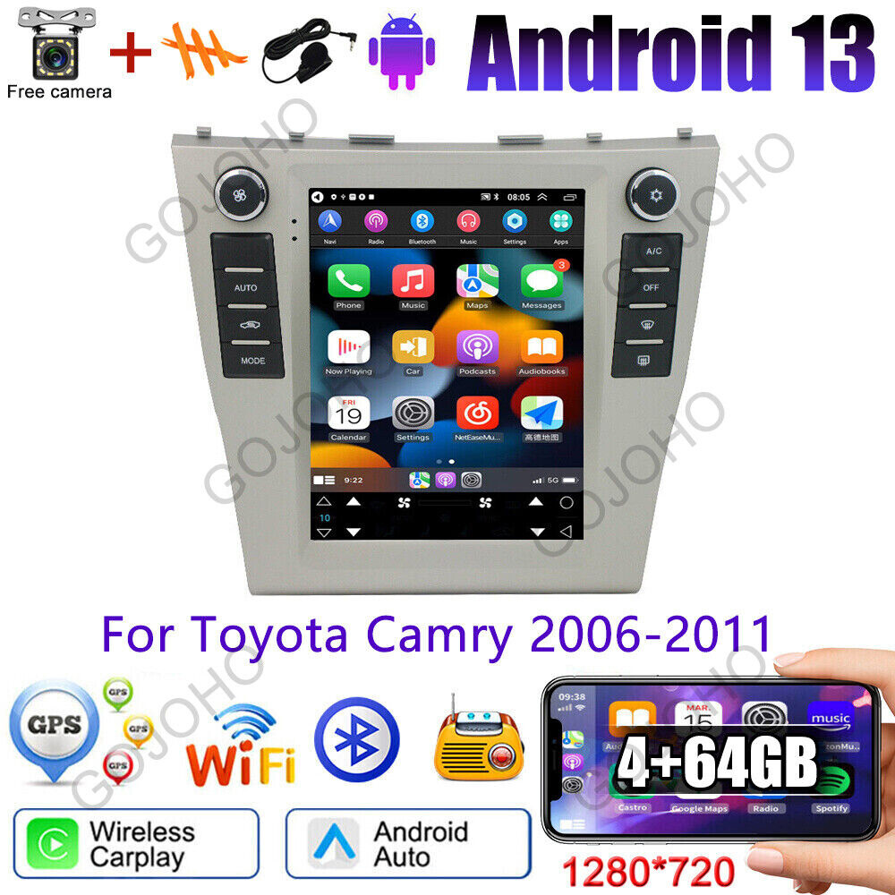 For 2006-11 Toyota Camry Radio Apple CarPlay Android 13 Car Stereo Touch Screen