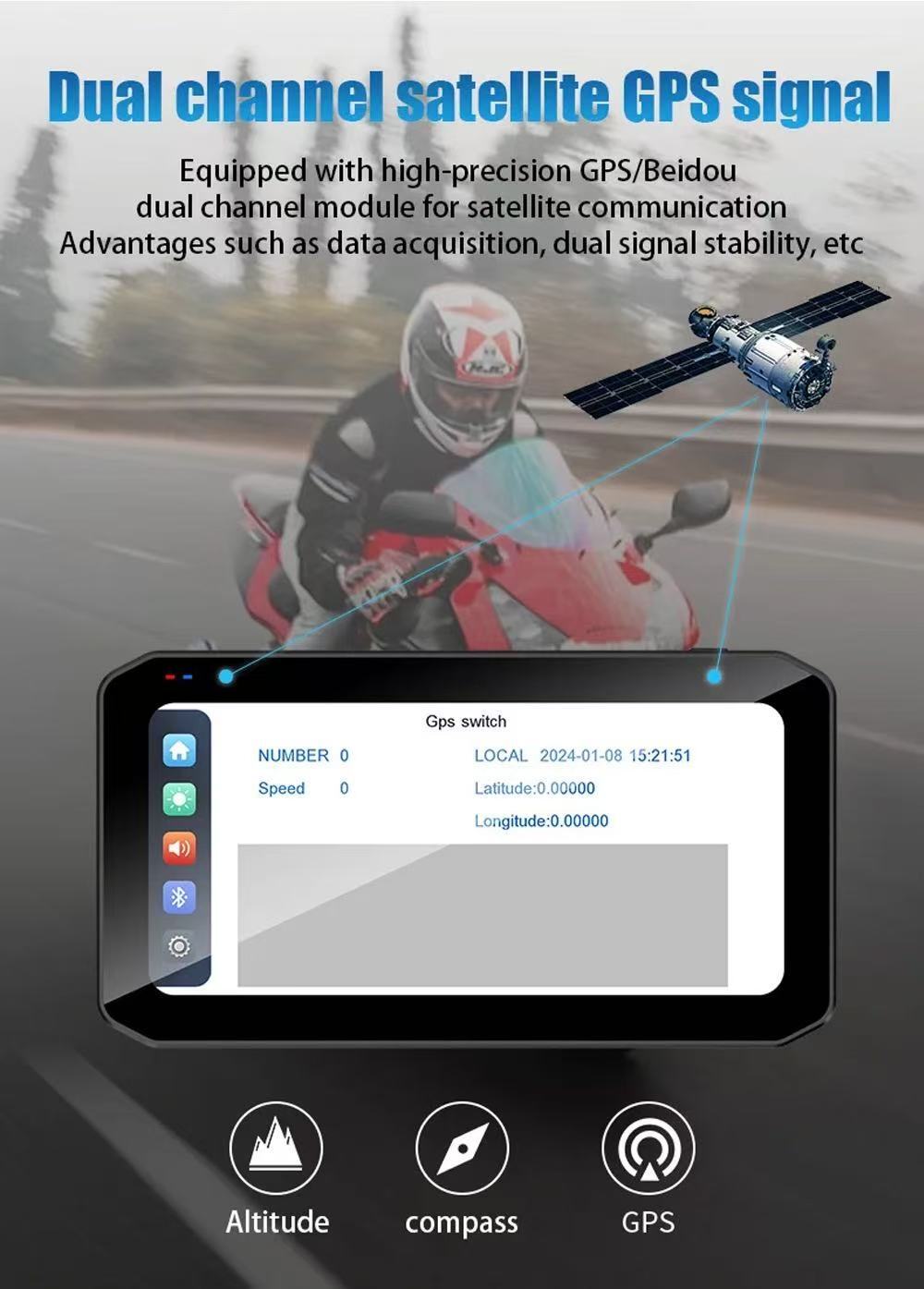 WHIXO Android Wireless Carplay Auto Moto Stereo with HD Display IPS Touchscreen