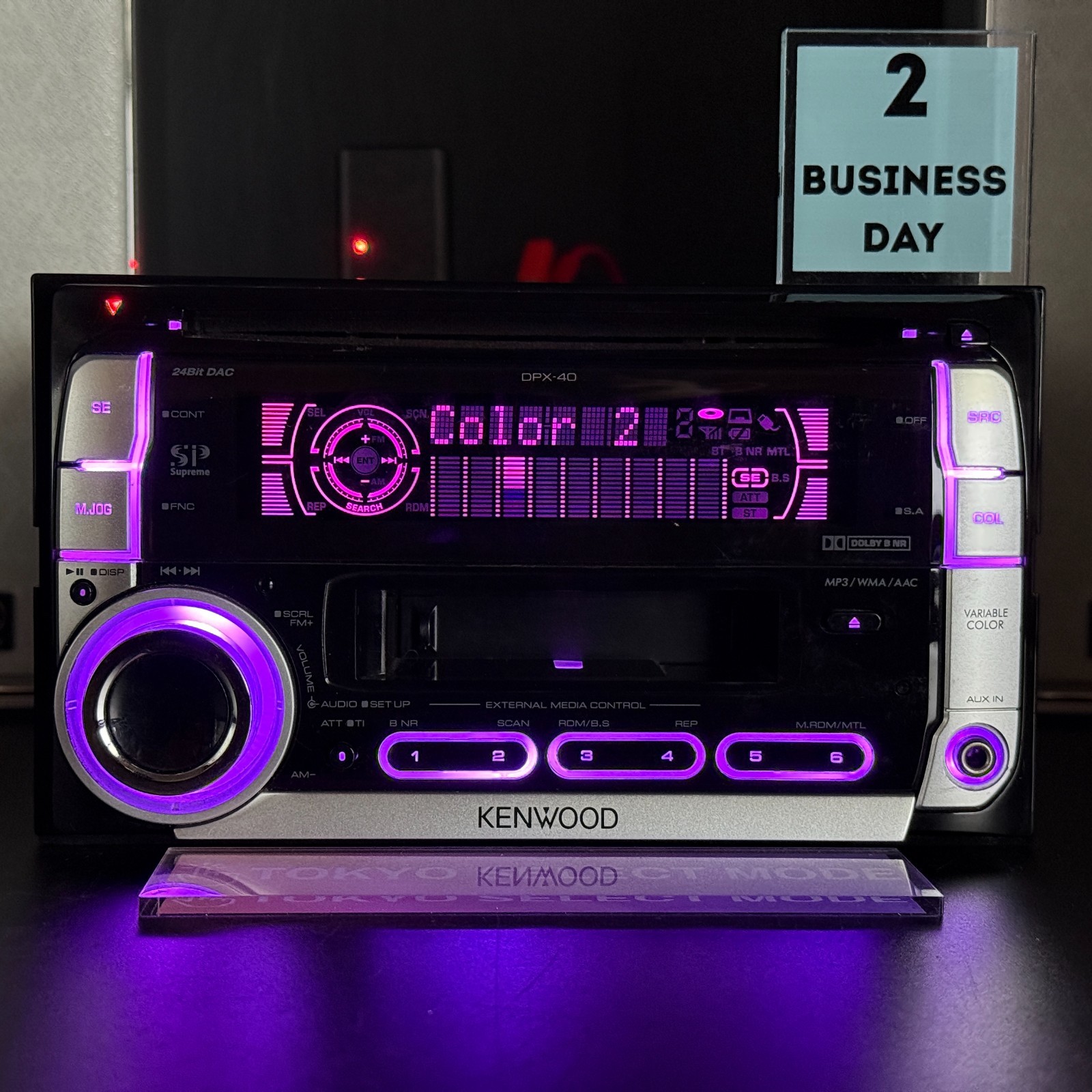 Kenwood DPX-40 2DIN CD Cassette Player Car Stereo Bluetooth JDM Tested Stock