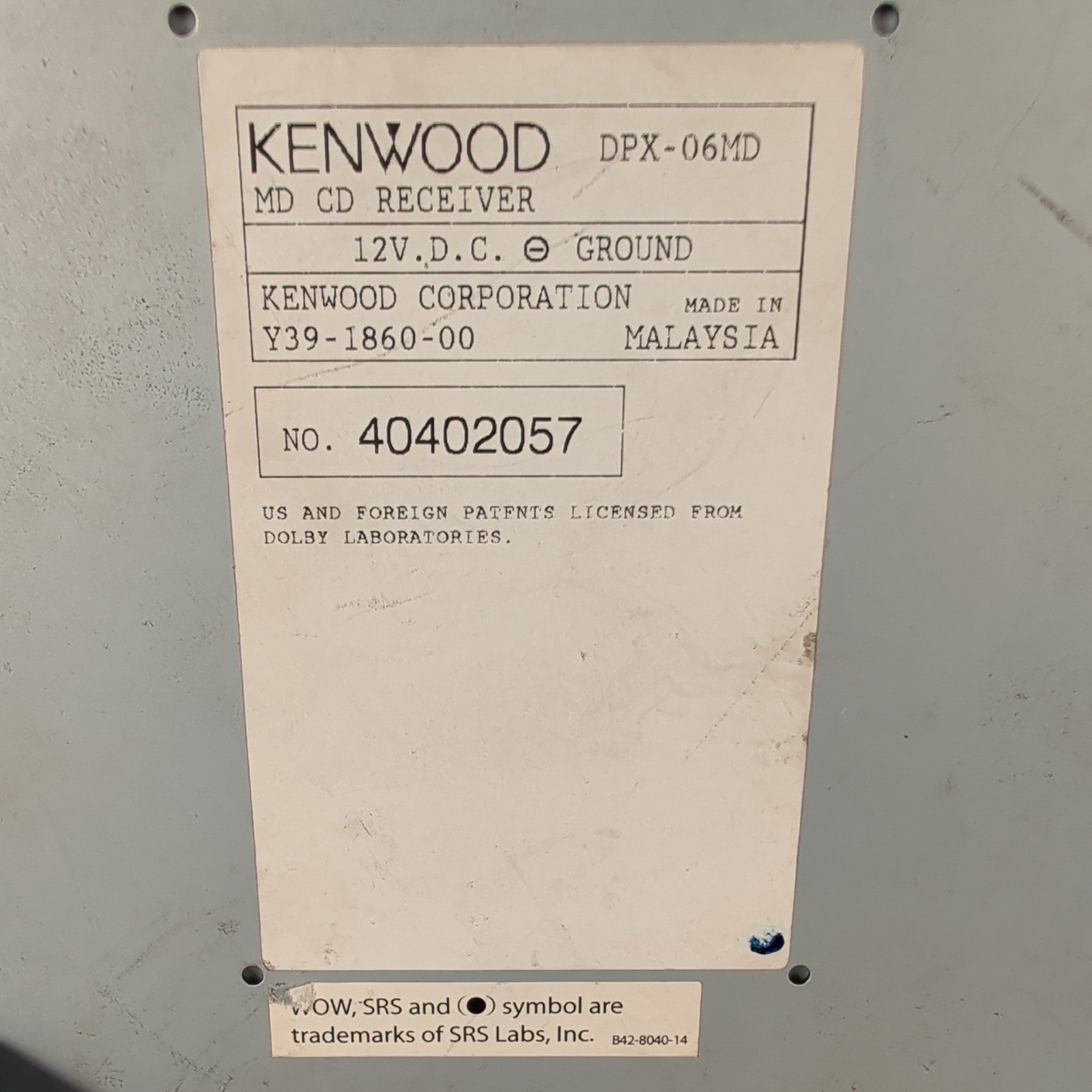 KENWOOD DPX-06MD 2DIN Car Audio CD MD Player JDM Tested video