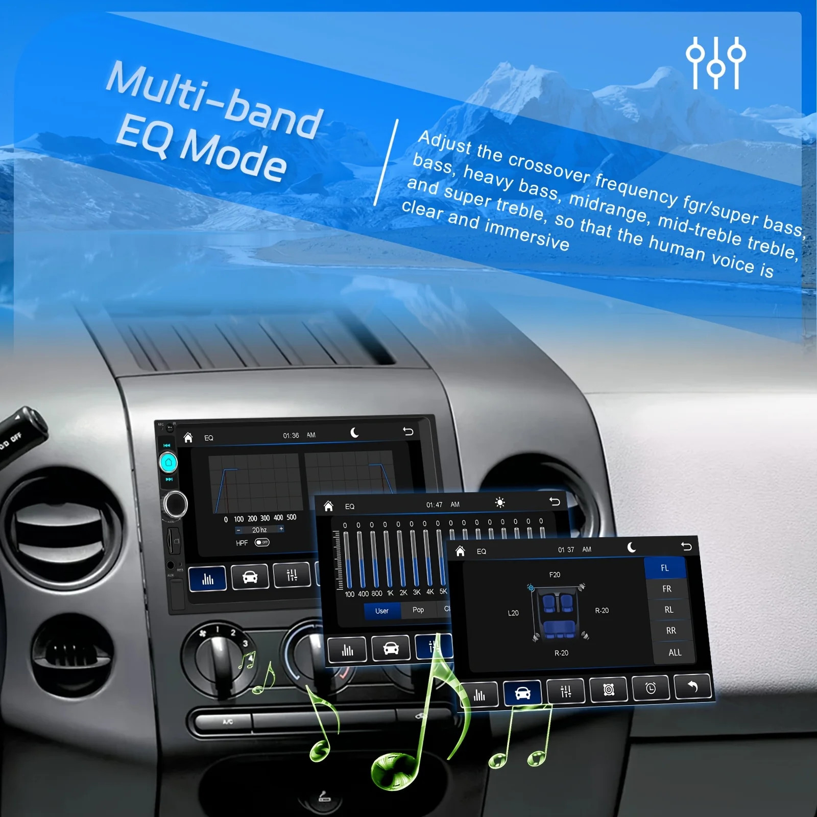 Double 2 Din 7” Car Stereo Touchscreen Car Radio Apple CarPlay Android Auto BT