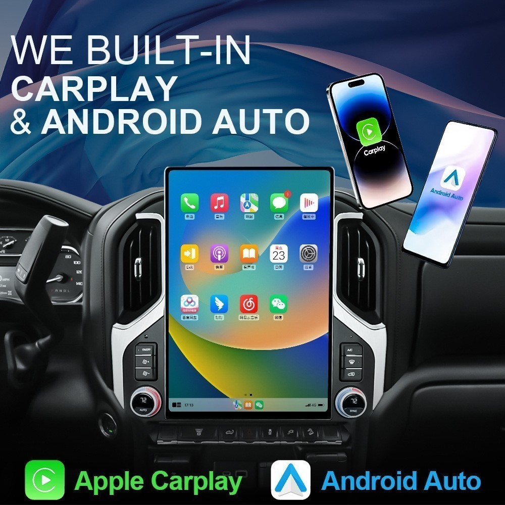 15.6″ Tesla Style Car Stereo GPS Radio For Chevrolet Silverado GMC Sierra 19-22
