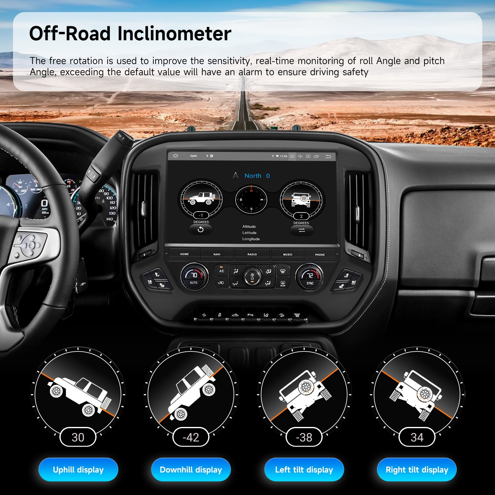 Dasaita Android 13 Car Stereo for Chevrolet Silverado GMC Sierra 2014-2019 Radio