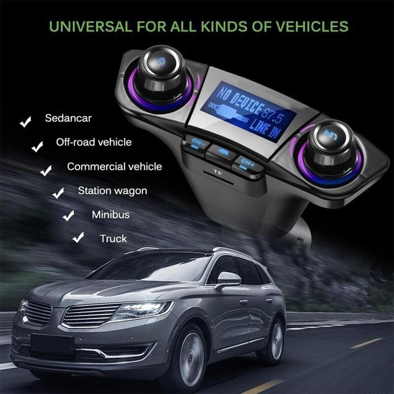 LED Screen Aux Modulator Bluetooth 4.0 Handsfree Car Kit Audio Radio MP3 Player