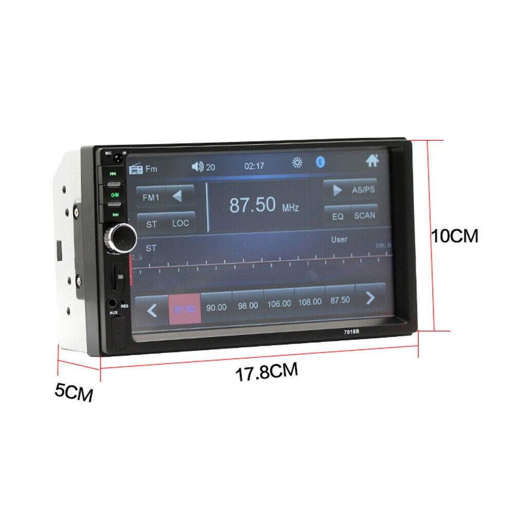 Double Din 7″ Car Stereo with Backup Cam for Android/Apple Radio Touch Screen US