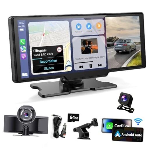 Wireless Portable Carplay Screen for Car – 10.26Inch Carplay & Android Auto