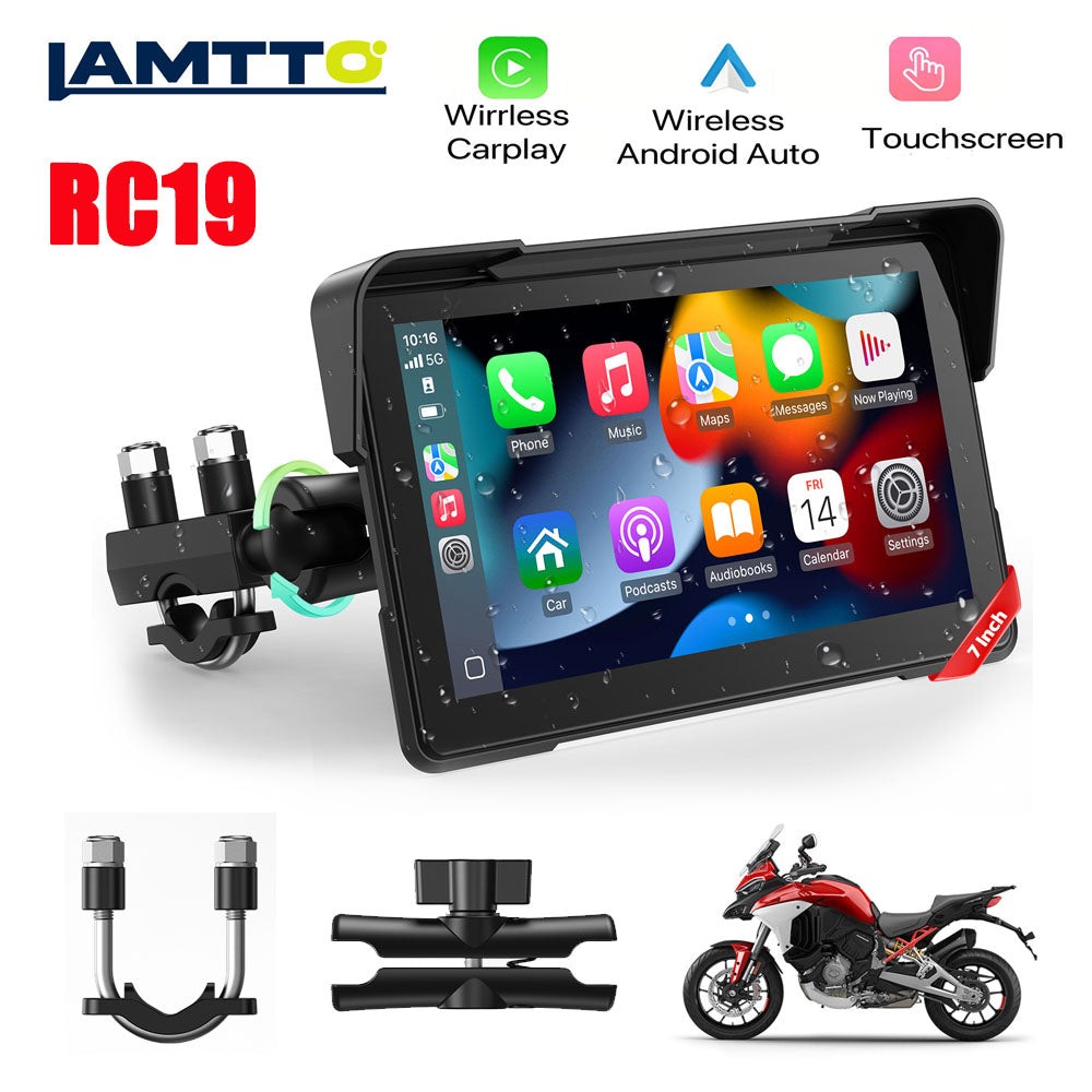 7″ Motorcycle GPS Navigator Touch Screen Motorbike Carplay Navigation Waterproof