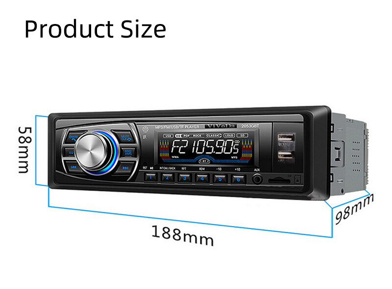Single 1 Din Car Radio Bluetooth In-Dash Audio Unit Car MP3 Player FM/USB/AUX/TF