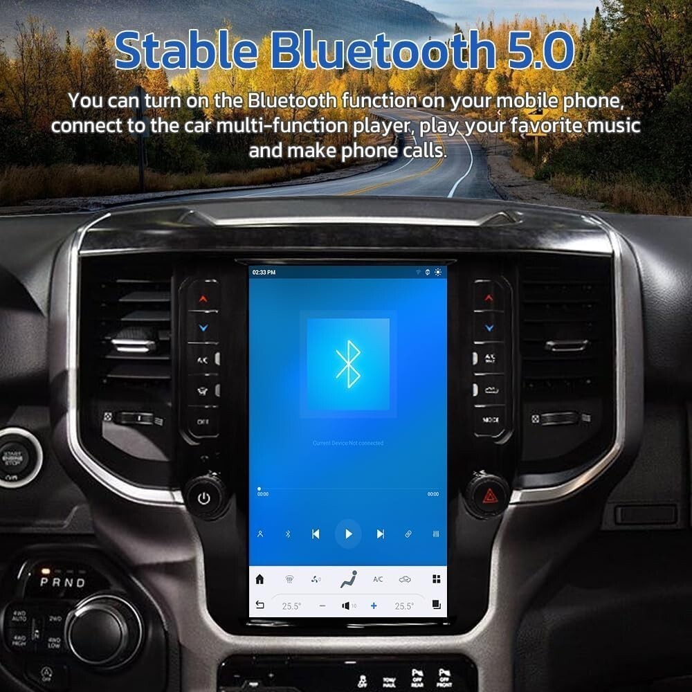 12.1″ For Dodge RAM 2019-2023 Car GPS Radio Navigation Stereo 8G+128GB Carplay