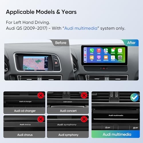 Car Stereo Touch Screen for Audi Q5 2009-2017 OEM 10.25″ Concert/Symphony