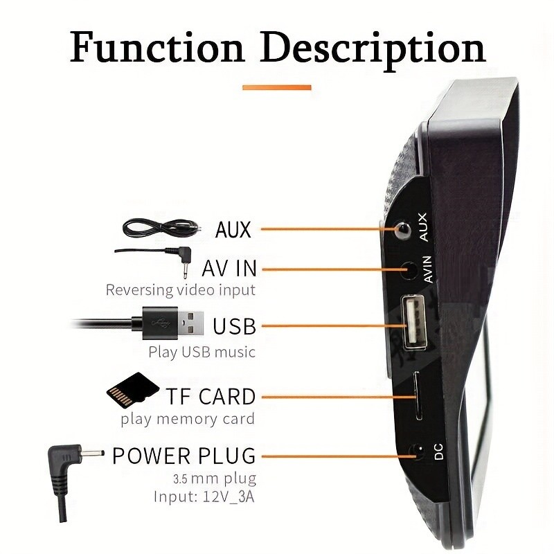 Portable Wireless Carplay Android Auto Car Radio Multimedia Player Mirror Link