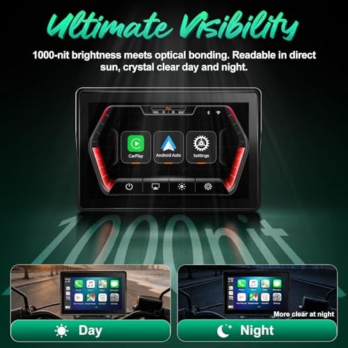 2026 GPS Carplay 5 inch for Motorcycle with 5 Inch Screen+Mounting Bracket